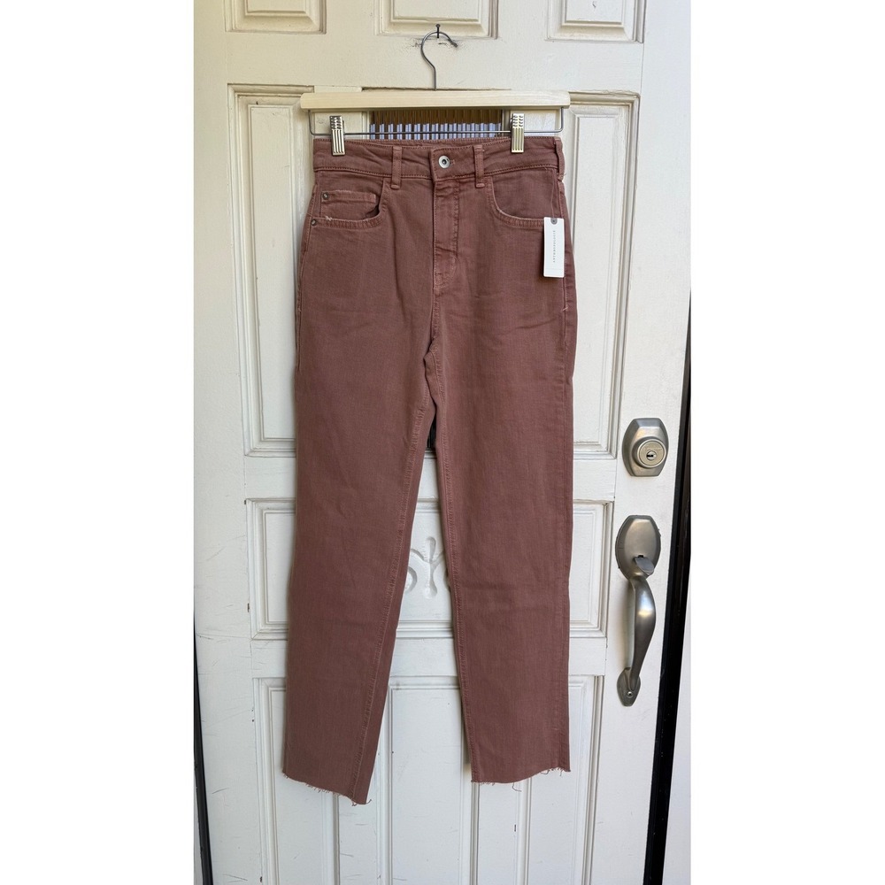 Pilcro Anthropologie The Vintage Straight High Rise Jeans Mauve Pink Size 25‎